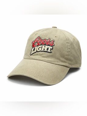 Vintage Coors Light Khaki StrapBack Baseball Cap Dad Hat